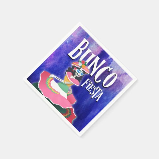 Bunco Party Fiesta Dag van het dode skelet Servet (Hoek)