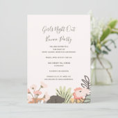 Bunco Party Girls Night Out Floral Modern Script Kaart (Staand voorkant)