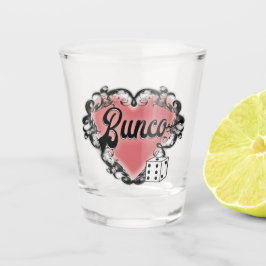 Bunco Party Girls Night Out Pink Heart Shot Glas