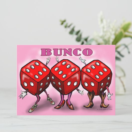 Bunco Party Invitation Kaart (Staand voorkant)