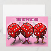 Bunco Party Invitation Kaart (Voorkant / Achterkant)
