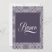 Bunco Party Paarse Lace Kaart (Voorkant)