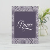 Bunco Party Paarse Lace Kaart (Staand voorkant)