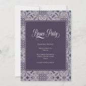 Bunco Party Paarse Lace Kaart (Achterkant)