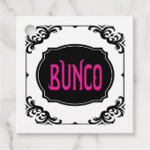 Bunco Party Prize Gift Roze Zwart Elegant Bedankjes Labels (Voorkant)