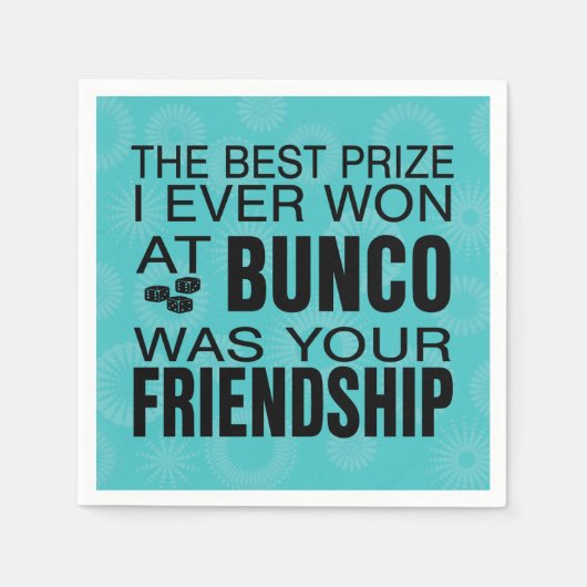 Bunco Party Quote Friendship Prize Servet (Voorkant)