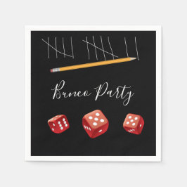 Bunco Party Red Dice Servet
