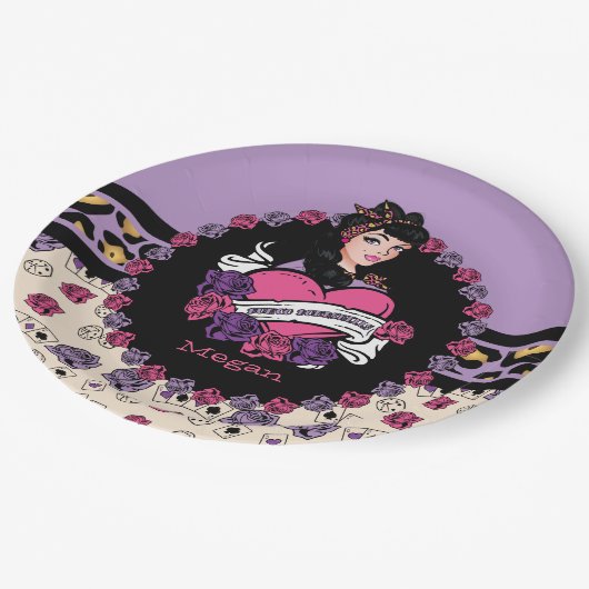 Bunco, Pin-up, Rock-A-Billy Papieren Bordje (Gekanteld)