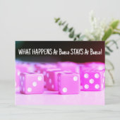 Bunco Pink Dice Party Kaart (Staand voorkant)