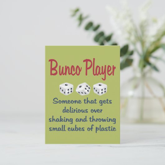 Bunco Player -Definition Briefkaart (Staand voorkant)