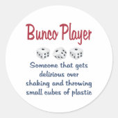 Bunco Player -Definition Ronde Sticker (Voorkant)