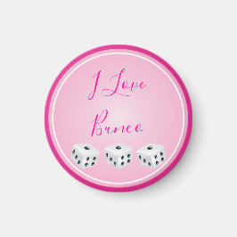 Bunco Player Dice Pink Love Magneet