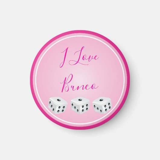 Bunco Player Dice Pink Love Magneet (Voorkant)