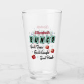 Bunco Player Friend Monogram Retro Dice Glas (Voorkant)