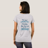 Bunco Player Friendship Typography Blue T-shirt (Achterkant volledig)