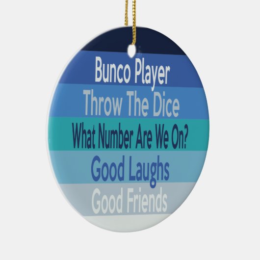 Bunco Player Fun Holiday Keramisch Ornament (Rechts)