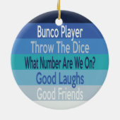 Bunco Player Fun Holiday Keramisch Ornament (Achterkant)