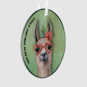 Bunco Player Funny Lllama Waterverf Cactus Flower Ornament (voorkant)