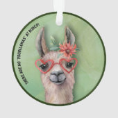 Bunco Player Funny Lllama Waterverf Cactus Flower Ornament (achterkant)