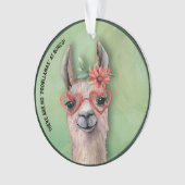 Bunco Player Funny Lllama Waterverf Cactus Flower Ornament (voorkant)