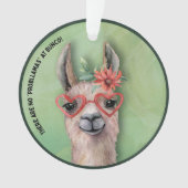 Bunco Player Funny Lllama Waterverf Cactus Flower Ornament (voorkant)