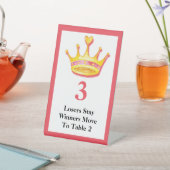 Bunco Player Gold Waterverf Crown #3 Table Kaart Reclamebord Met Voetstuk (Insitu)