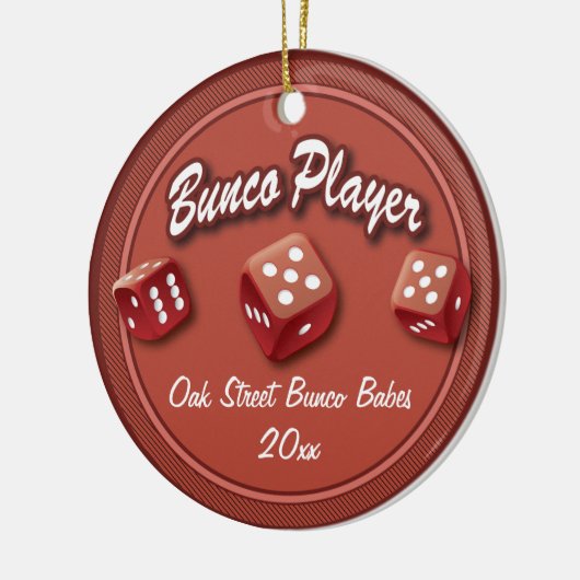 Bunco Player-groep Keramisch Ornament (Links)