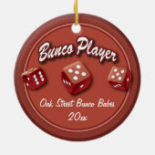 Bunco Player-groep Keramisch Ornament (Achterkant)