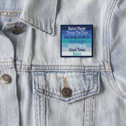 Bunco Player Modern Stripe Design Vierkante Button 5,1 Cm (In situ)