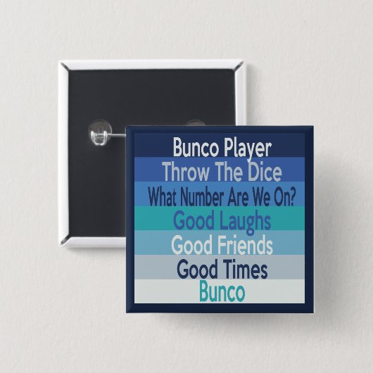 Bunco Player Modern Stripe Design Vierkante Button 5,1 Cm (Voorkant /achterkant)