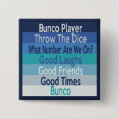 Bunco Player Modern Stripe Design Vierkante Button 5,1 Cm (Voorkant)