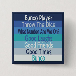 Bunco Player Modern Stripe Design Vierkante Button 5,1 Cm