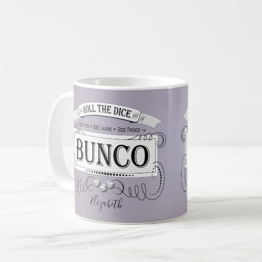  Bunco Player Monogram Naam Koffiemok (Voorkant links)