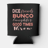 Bunco Player roze Black Dice Friends Blikjeskoeler (Voorkant)