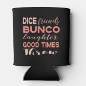 Bunco Player roze Black Dice Friends Blikjeskoeler (Achterkant)