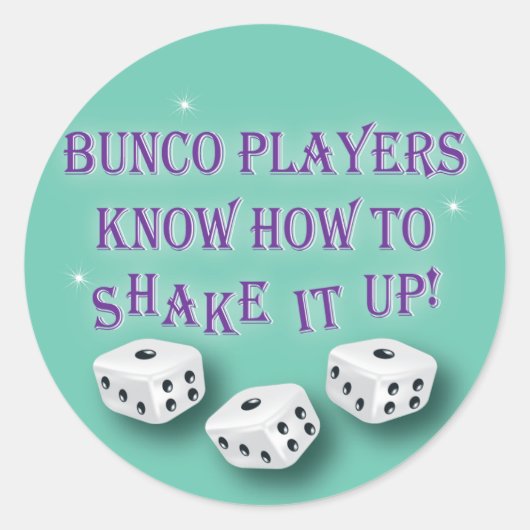 bunco players weten hoe ze het moeten schudden 2 ronde sticker (Voorkant)