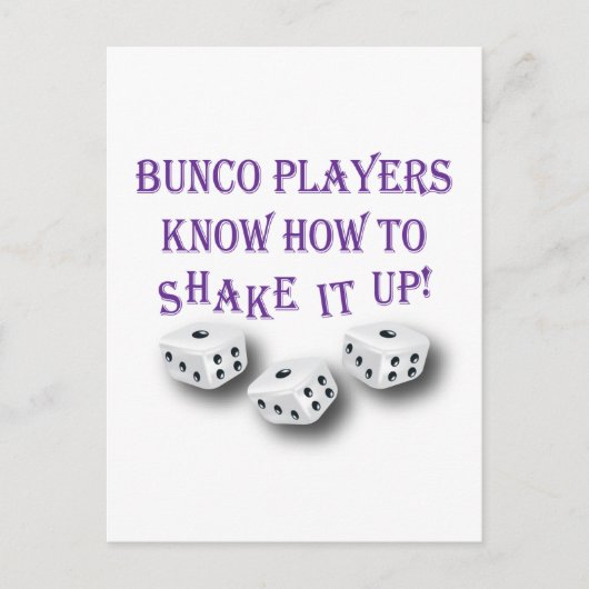 bunco players weten hoe ze het moeten schudden ! briefkaart (Voorkant)