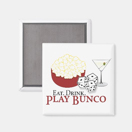 Bunco Popcorn Cocktail Magneet (Voorkant / Achterkant)