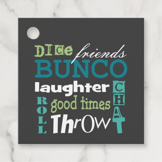 Bunco prijs nieuwigheidscadeau bedankjes labels (Voorkant)