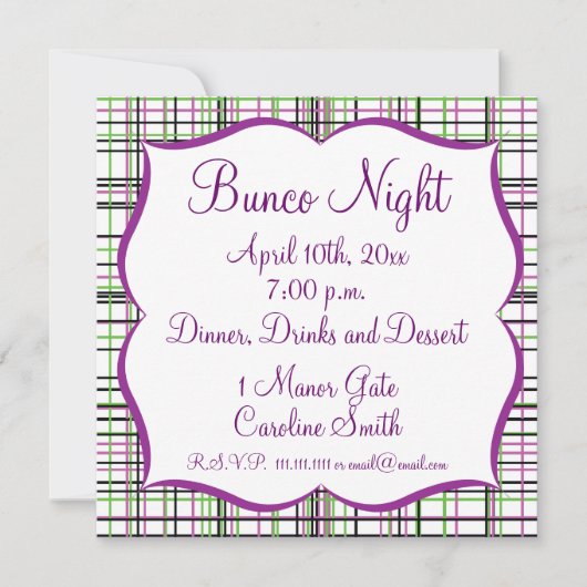 Bunco Pset Girls Night Out Kaart (Voorkant)