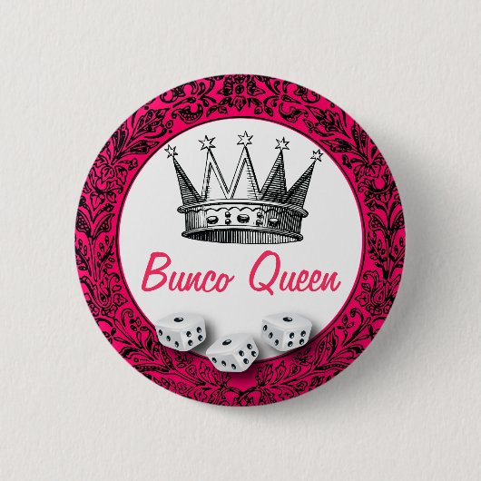 Bunco Queen Classic Design Ronde Button 5,7 Cm (Voorkant)