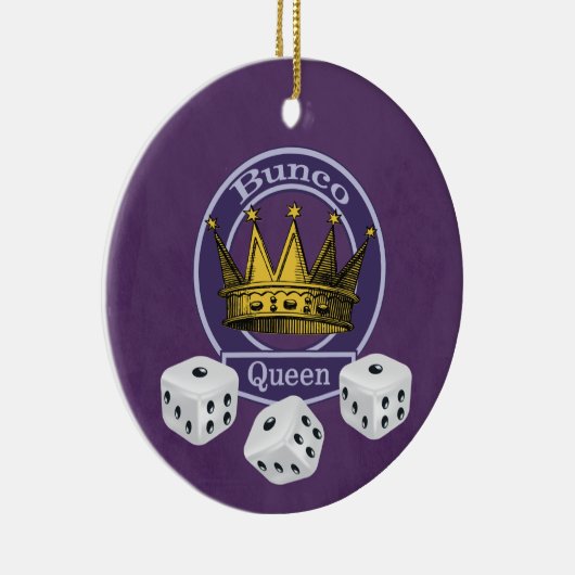 Bunco Queen Crown en Dice Keramisch Ornament (Rechts)