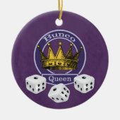 Bunco Queen Crown en Dice Keramisch Ornament (Voorkant)