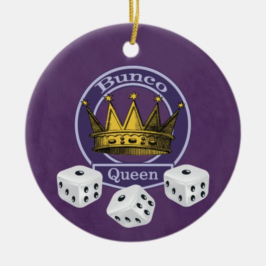 Bunco Queen Crown en Dice Keramisch Ornament (Voorkant)
