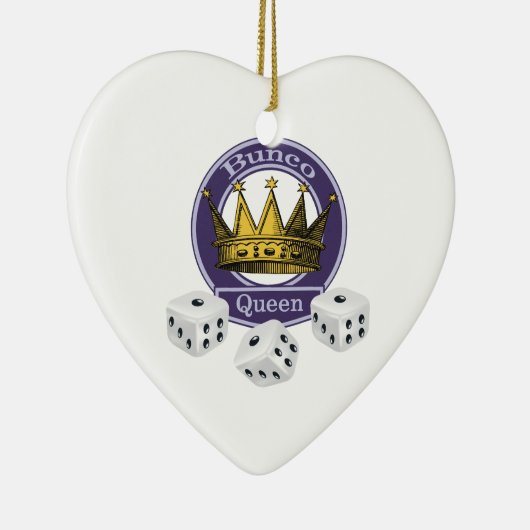 Bunco Queen Crown en Dice Keramisch Ornament (Rechts)