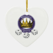 Bunco Queen Crown en Dice Keramisch Ornament (Voorkant)