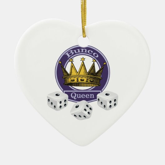 Bunco Queen Crown en Dice Keramisch Ornament (Voorkant)