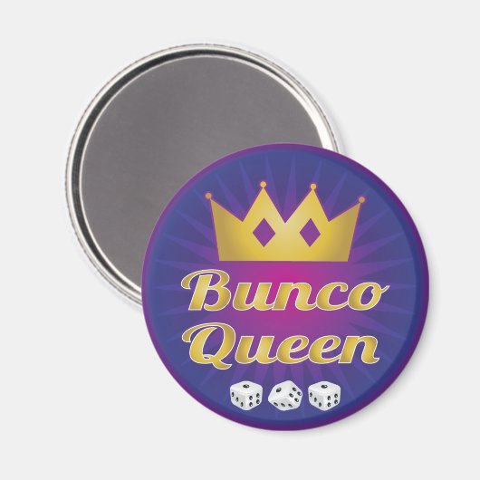 Bunco Queen Crown en Dice Magneet (Voorkant / Achterkant)