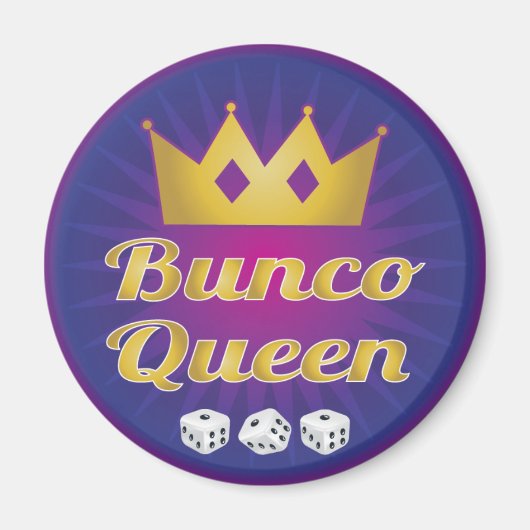 Bunco Queen Crown en Dice Magneet (Voorkant)