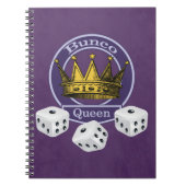 Bunco Queen Crown en Dice Notitieboek (Voorkant)